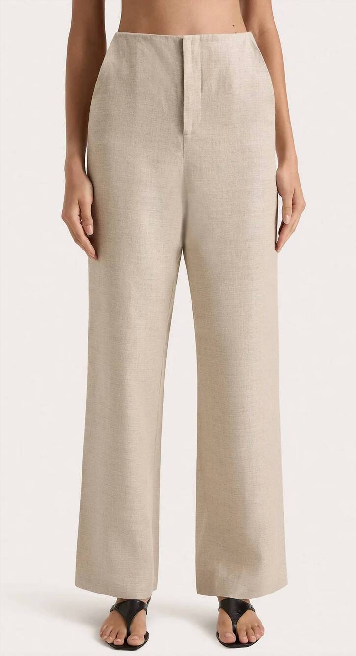 NEW FAITHFULL THE BRAND sanne straight leg pants in oatmeal
